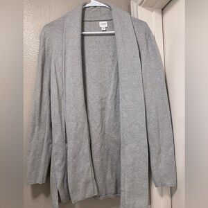 J. Crew Gray Open-Front Cardigan with Pockets